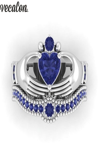 VECALON AMPI GLI BLU BIRICA BIRNE CLADDAGH RINGH 5A ZIRCON CZ BIANCO PIETTO GOLD PIETTO RINGHE CHEDE CHE FACCIO PER UOMINO DEGI UGNI GIOCO8233606