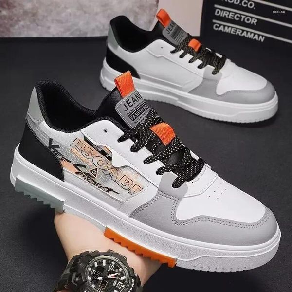 Scarpe casual per uomini traspiranti comodi sneaker piatte da tennis studentessa bianca zapatos para hombre