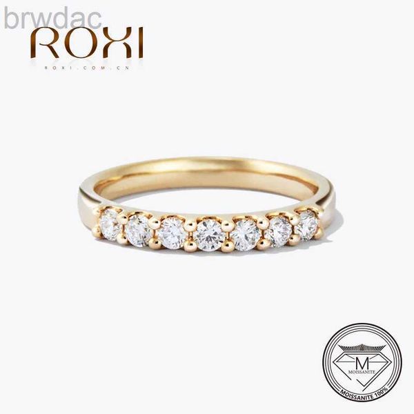 Solitaire Ring Roxi Moissanit Ring 2,5 mm Gold halbe Eternität Bubble Ringe für Frauen Schmuck Hochzeit Diamant Verlobungsband Moissanit Schmuck D240419