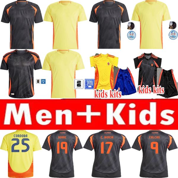 Colômbia James Top Quality Soccer Jerseys Kits Man Kit 2025 Columbia Seleção Nacional Camisa de futebol Home Away Set Camisetas 2024 Copa América D.Valoyes Arango C. Chucho