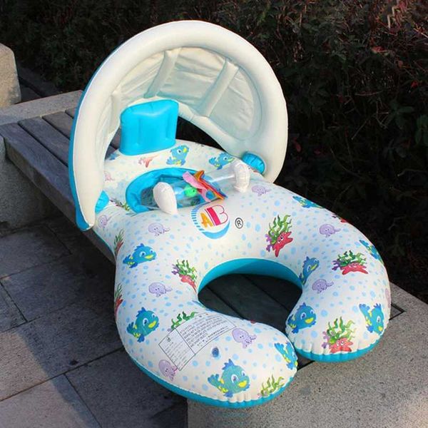 Sandspiel Wasser Spaß Baby Schwimmen Schwimmring aufblasbare Säuglingsschwimmkinder Schwimmbad Zubehör Kreis Bade aufblasbare Doppelfloß -Ringe Spielzeug L416