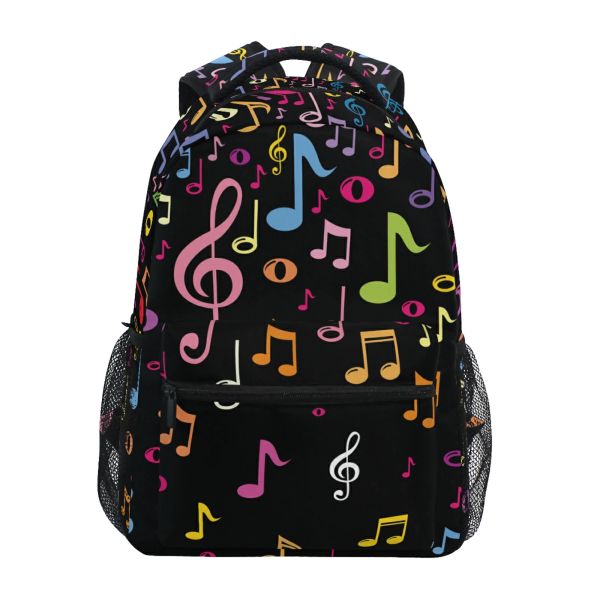 Bags 2022 Nuovo musica Stampa Stampa Backpack Studenti Bag Borse Boys Girls Black Rucksack Black Men Women Teens Travel Knapsack