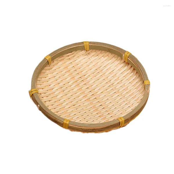 Utensílios de jantar cestas de cesta de parede cestas de bambu cestas de vime de vime pendurado na bandeja de secagem redonda