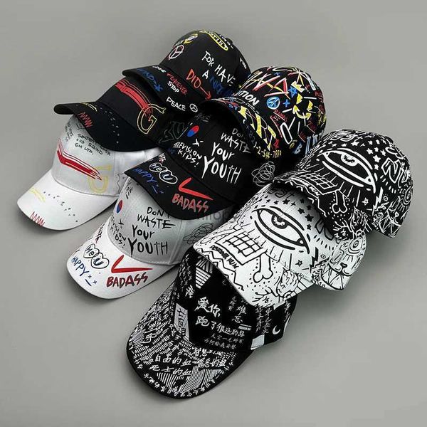 Caps de bola New Street Hip Hop Costa Oeste Vento Homens Mulheres Chapéus de Baseball Cotton Graffiti Unisisex Protetor solar chinês Sport Snapback Caps