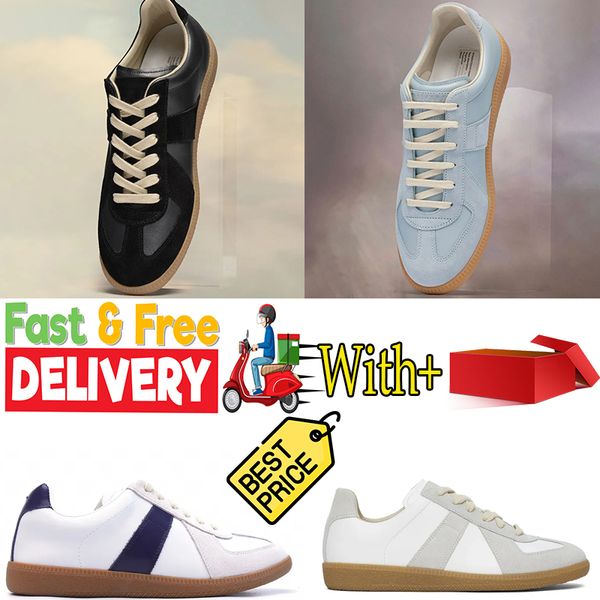 Neuer Stil Loafer Leder Frau Vintage Herren Designer -Trainer Luxus Margielas White Casual Shoes Tennis lässige Outdoor -Massions Schuhe Gai