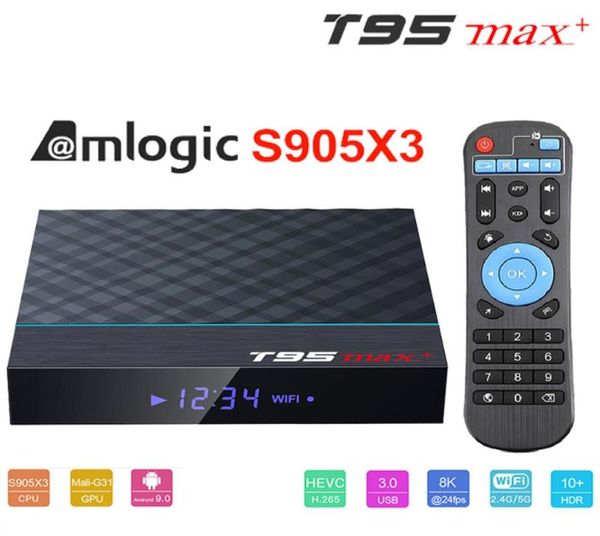 T95 Max Amlogic S905X3 Android 90 OTT TV Box 4 GB 64 GB Dualband WiFi 24G 5G BT40 X96 AIR H96 MAX9067737