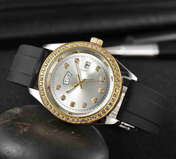 2024 Autumn New Lao Brand Diamond Face Tape Double Calendário 40mm Mens Quartz Relógio