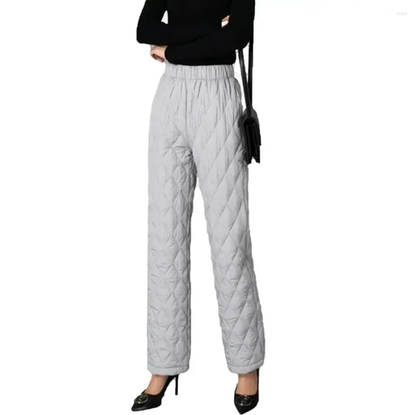 Женские брюки 2024 модная эластичная высокая талия с прямой зимней панталоны длина лодыжки.
