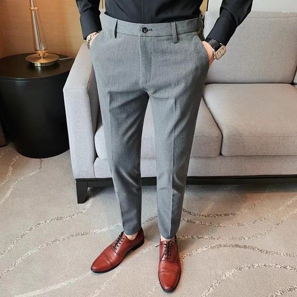 Abiti da uomo 2024 Spring Solid Color Slim Fit Suit Pant for Men Cash Business Dress Pants Office Social Wedding Abbigliamento