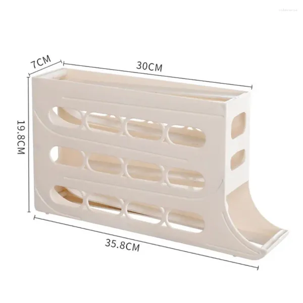 Garrafas de armazenamento Carton de ovo com proteção de trilhos Caixa de geladeira com capacidade para rack de 4 camadas para 30 geladeira