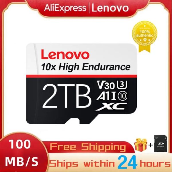 Карты Lenovo 2TB SD/TF Flash Flash Card Class 10 1TB High Speed Micro TF SD Card 512GB 256GB MINI SD CARD 128GB TF CARD для телефона PS5