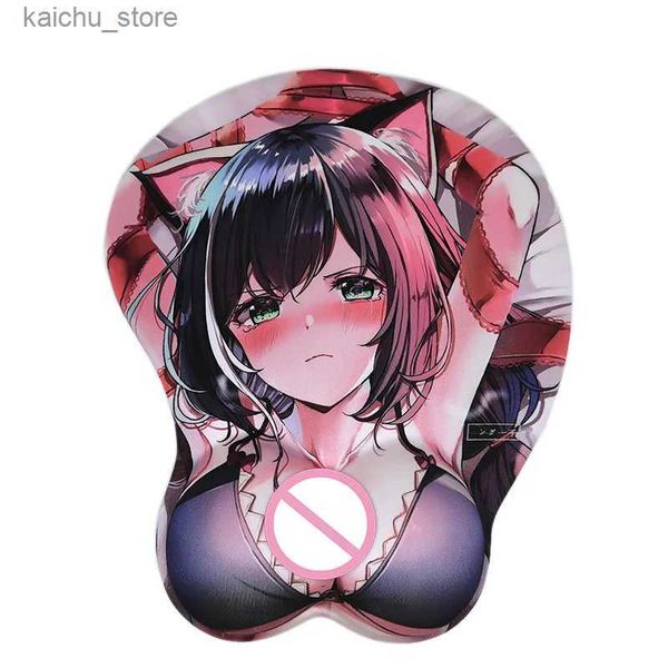 Mouse pads Pulseira REM PRINCESS CONNECT RE Sobrecarregar Sexy 3D Breast Mouse Pad Big Gaming Anime Silicone Gel Manga fofa com pulso Oppai Mat Y240419