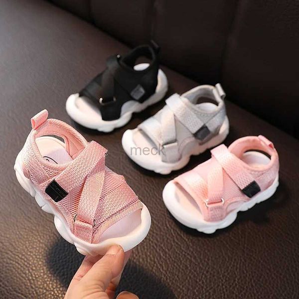 Sandalen Sommer Kleinkind Sandalen Baby Girl Schuhe Feste Farbe Nettentuch atmungsaktiv