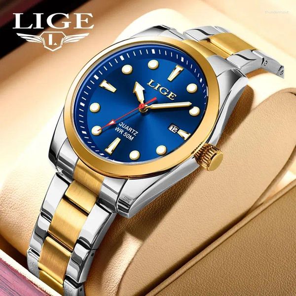 Relógios de pulso Lige Fashion Luxury Quatrz Hom