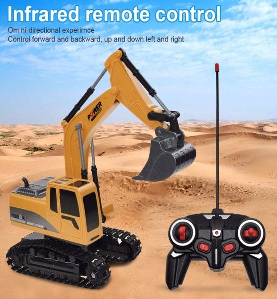 RC Trucks Mini Remote Control Bulldozer 124 Ingegneria in plastica legata Dump Dump Dump Auto Grane Excavator Veicolo elettrico Giochi 25909328