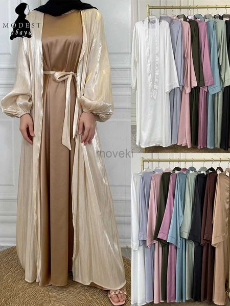 Roupas étnicas abayas para mulheres muçulmanas de manga longa com cinto o pescoço vestidos brancos festas noturno kaftan feminino mancha abaya vestido muçulmano d240419