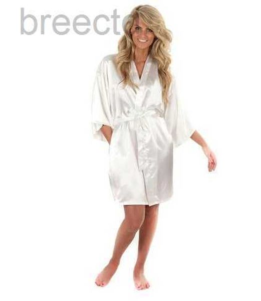 Women's Sleep Lounge Women Silk Satin Short Night Night Robe Solid Kimono Robe Fashion Robe Sexy Sexy Sexy Pegnoir Femme Wedding Bride Bridesmaid Robe D240419