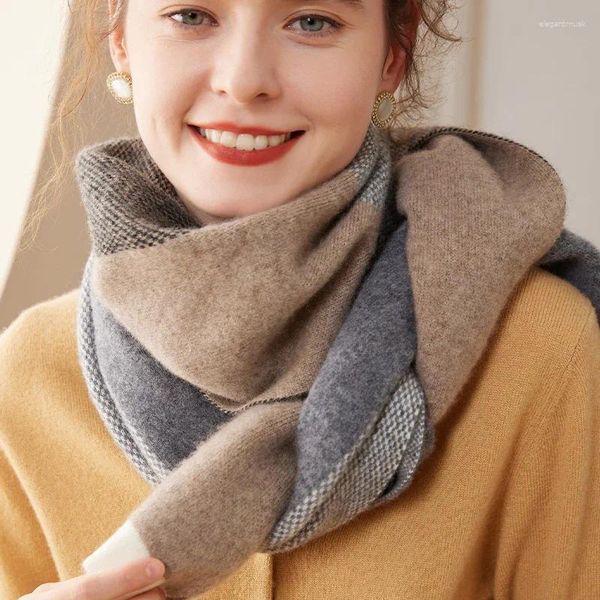Шарфы прибытие осень зимнее кашемирское вязаное женское шарф Sarf Poncho теплые модные накидки.