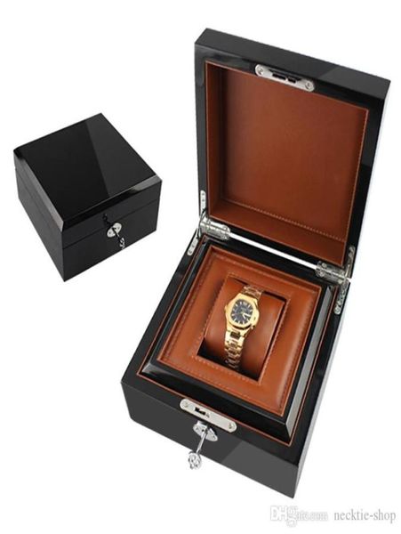 Brand Watch Box Wood sem logotipo Metal Lock Paint Luxury Watch Gift Box com PU Pillow67148234548212