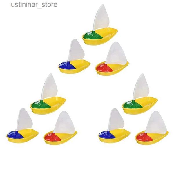 Sandspiel für Wasserspaß 9pcs Badeboot Spielzeugplastik Plastik Segelboote Spielzeug Badewanne Segelbootspielzeug für Kinder (Multicolor klein+mittlere+große Größe) L416