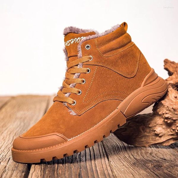 Sapatos casuais masculino botas de couro inverno quente confortável calçados ao ar livre de alta qualidade moda tenis masculino zapatillas hombre