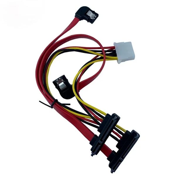2 SATA с правым углом до 2 22p SATA с источником питания Большой 4P мужской оболочки Женский кабель жесткого диска, подходящий для сервера жесткого диска