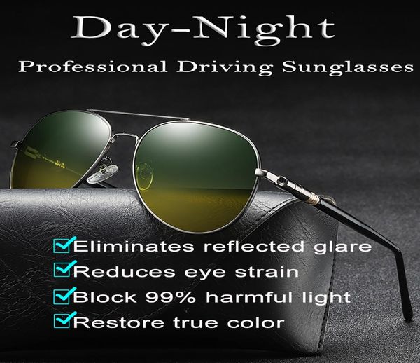 Professionelle Tagesabend Fahren Sonnenbrillen Pilot polarisierte Sonnenbrille für Männer Frauen Anti -Blendung Schatten Leichtgewichtige Legierung Metall Fram7146653