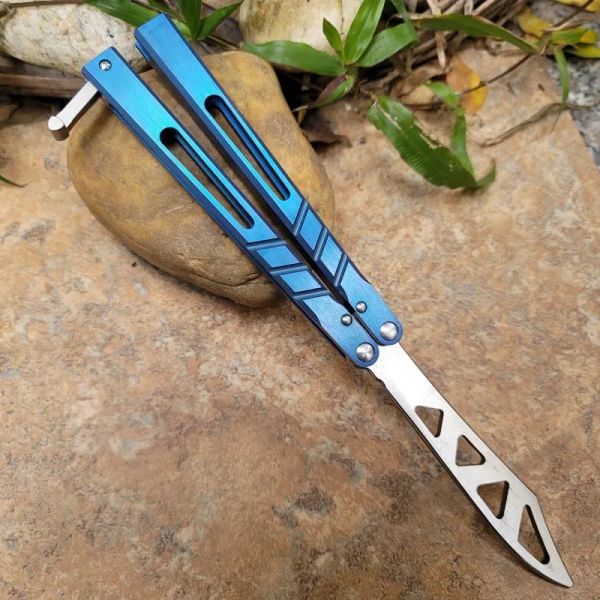 Theone Butterfly Trainer Knife Alpha Beast D2 Blade Channel Ab Titanium Managhing Sistema di boccola Jilt Swining Free Strumento coltelli da utensile EDC