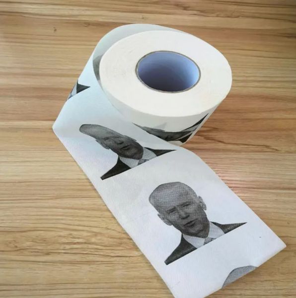 Neuheit Joe Biden Toilettenpapier Roll Mode lustige Humor Gag Geschenke Küche Badezimmer Holz Zellstoff Tissue bedruckte Toilettenpapier Servietten Servietten