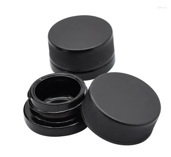 Garrafas de armazenamento Black Ultraviolet Glass Jar 5 ml (0,17 fl oz) tamanho de bolso com tampa de resistência à prova de crianças para recipiente de óleo grosso SN222