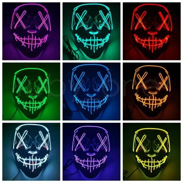 Halloween -Masken LED Leuchten lustige Masken Das Säuberungswahljahr tolle Festival Cosplay Kostümversorgung Party Maske L12