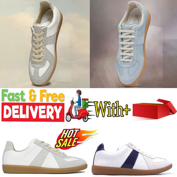 2024 Sneaker Loafer Leder Frau Vintage Herren Designer Trainer Mode Margielas White Casual Shoes Tennis Casual Outdoor Masions Schuhe Gai Free Versand