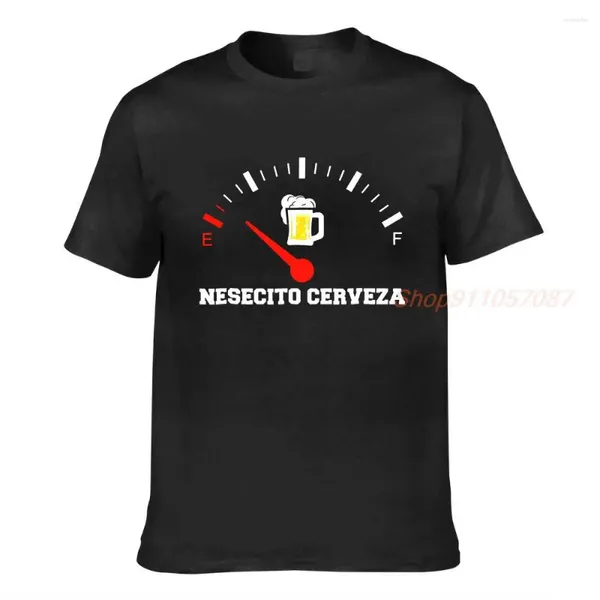 Camicie da donna nesecito cerveza birra divertente citazione spagnola da uomo camicia nera cotone full size full size uomini unisex