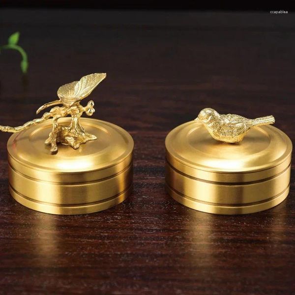 Aufbewahrungsboxen dekorative solide Kupfer Keepsake Box Dragonfly Vogelmotiv Lidtop Design Perfect Home Geschenkoption Exquisite Dekoration