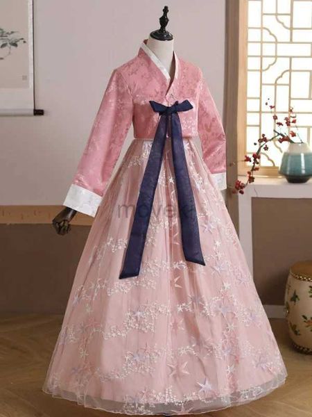 Abbigliamento etnico Abbigliamento coreano tradizionale per donne Costume nazionali in campo Hanbok Dance Dance Dree Destello da danza oriantale Oriantal Dance D240419