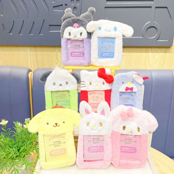 Großhandel Sanrioed Halter Kuromi Cinnamoroll Plüsch kleine Cover für Foto- und ID -Buskarte Schlüsselbund