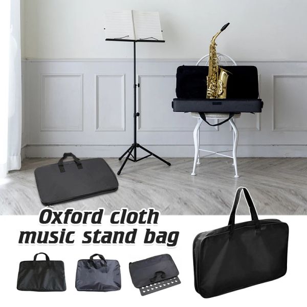 Casos Música Stand Pack Impermeável Oxford Pano Folas dobráveis Bolsa Tripé Suportes de suporte Case Instrumentos musicais carregando sacolas