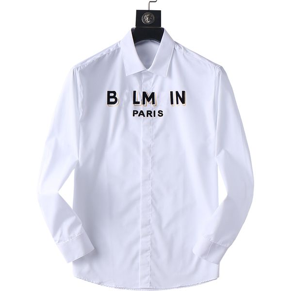 Designer Classic Shirt maschili da uomo Business Casici casual manica lunga camicia primaverile autunno regolare colletto flessibile senza rughe camicie solide per uomo nero