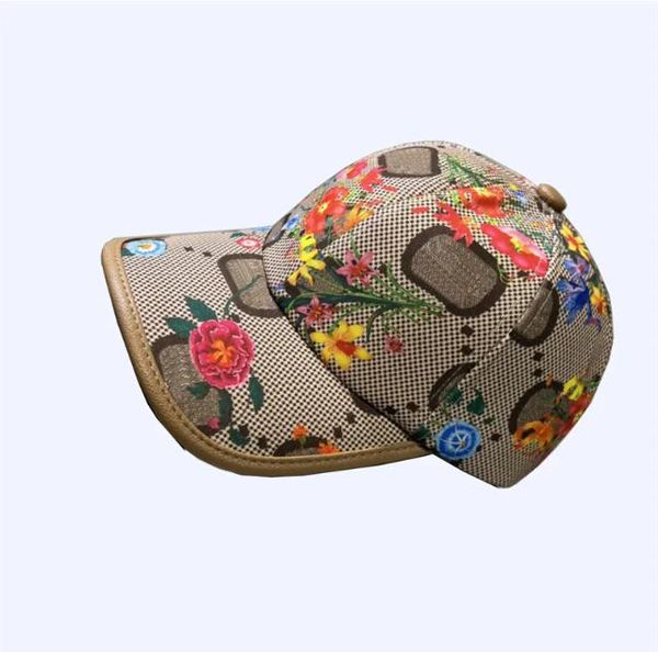 2024 Cappelli di design Cappelli da baseball uomini uomini tappeti a punta Donne Luxury Leather Fashion Casquette Cappello Floral ricami Floral Sun Cappelli di alta qualità