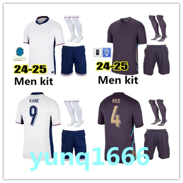 24 25 İngiltere Futbol Kiti Bellingham Rashford Kane 2024 Euro Cup 2025 Futbol Jersey Milli Takımı Ev Beyaz Uzak Erkekler Kit Saka Pirinç Foden S-XXL