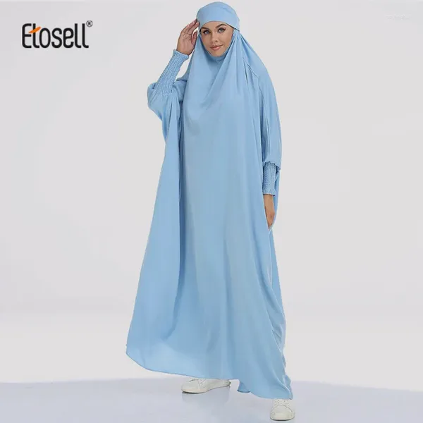Abbigliamento etnico Etosell Eid con cappuccio Donne musulmane Hijab Preghiera Guerra Jilbab Abaya Long Khimar Copertura piena Abito Ramadan Abito islamico Niqab