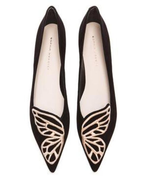 Sophia Webster Lady Lady Suede Leather Trode Those Butterfly Wings Вышивка Sharp Flat Flat Flat Flat Women039S Single Those Size 345347025