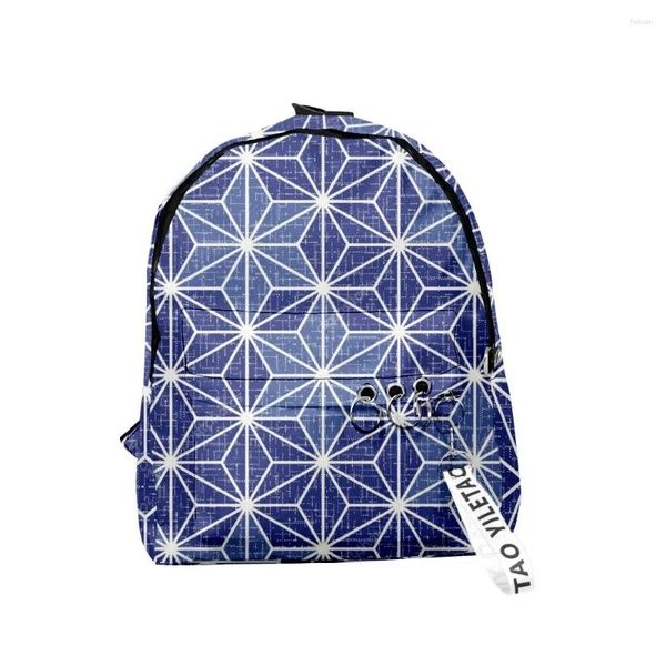 Rucksack Harajuku Geometry School Tasche Jungen Mädchen süße kleine Reisetaschen 3D -Druck Oxford wasserdichte Schlüsselketten Notebook -Rucksäcke