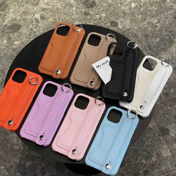 Handykoffer Handgelenkstreifen Telefon Hülle iPhone 13 Promax Phone Case Dual Card 12/13 Pro Halbpack Solid Color iPhone 11 Telefon Schutzhülle J240418