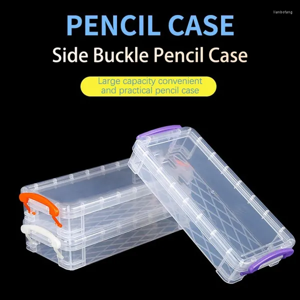 Custodia a matita trasparente in plastica da 1 pc di plastica di grande capacità di grandi dimensioni Sketch Box Sketch Art per la cancelleria scolastica