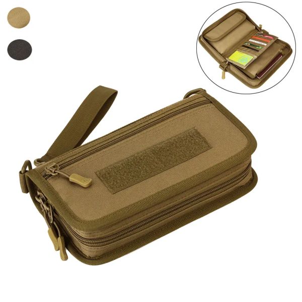 Carteiras táticas Molle EDC Bag 1000d Bolsa de telefone celular dobrável Acessórios esportivos ao ar livre Pacote Pacote de carteira viajando portador de carteira