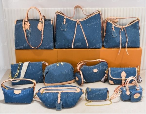 Denim viele Stil Luxus Designer -Tasche Frauen Denim Tasche Carryall Umhängetasche Handtasche Crossbody Tasche Leinwand Messenger Einkaufsbeutel Kupplung Clutch Rucksack Top Qualität