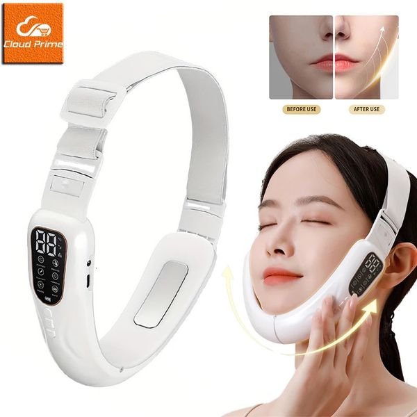 2024 Microcorrenti EMS Sollevamento Massager per Neck V Face Dispositivo mento-up Dispositivo di bellezza Massaggio vibrazione Massago 240407