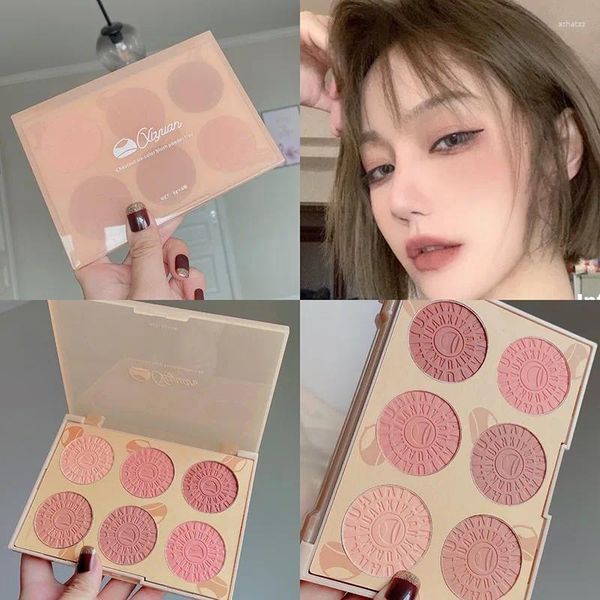 Estatuetas decorativas pó pó Blusher feminino brasão de nicho natural da marca de nicho genuíno de alta luz três em uma maquiagem nua e sexy six color