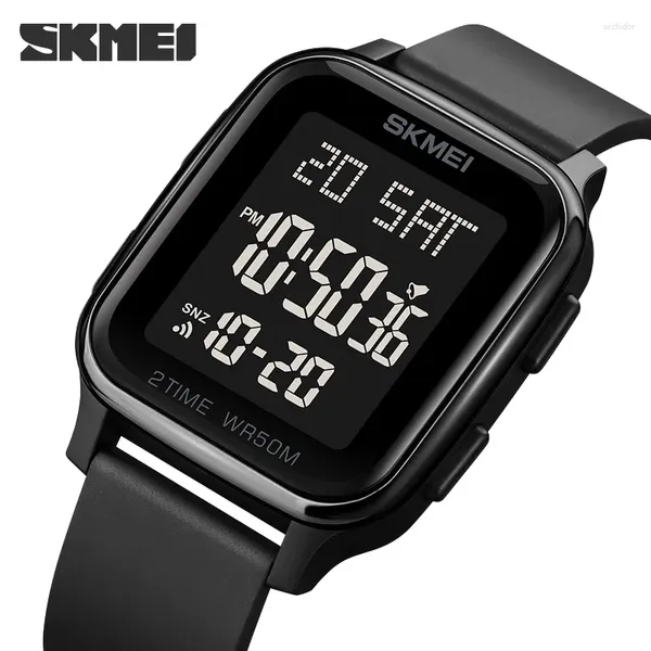 Нарученные часы Skmei 1858 Clock Reloj Hombre Fashion Led Light Digital Watch Mens 5bar водонепроницаемый календарь обратный отсчет электронный